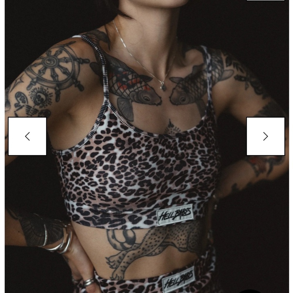 Hell Babes ribbed leopard print bra top